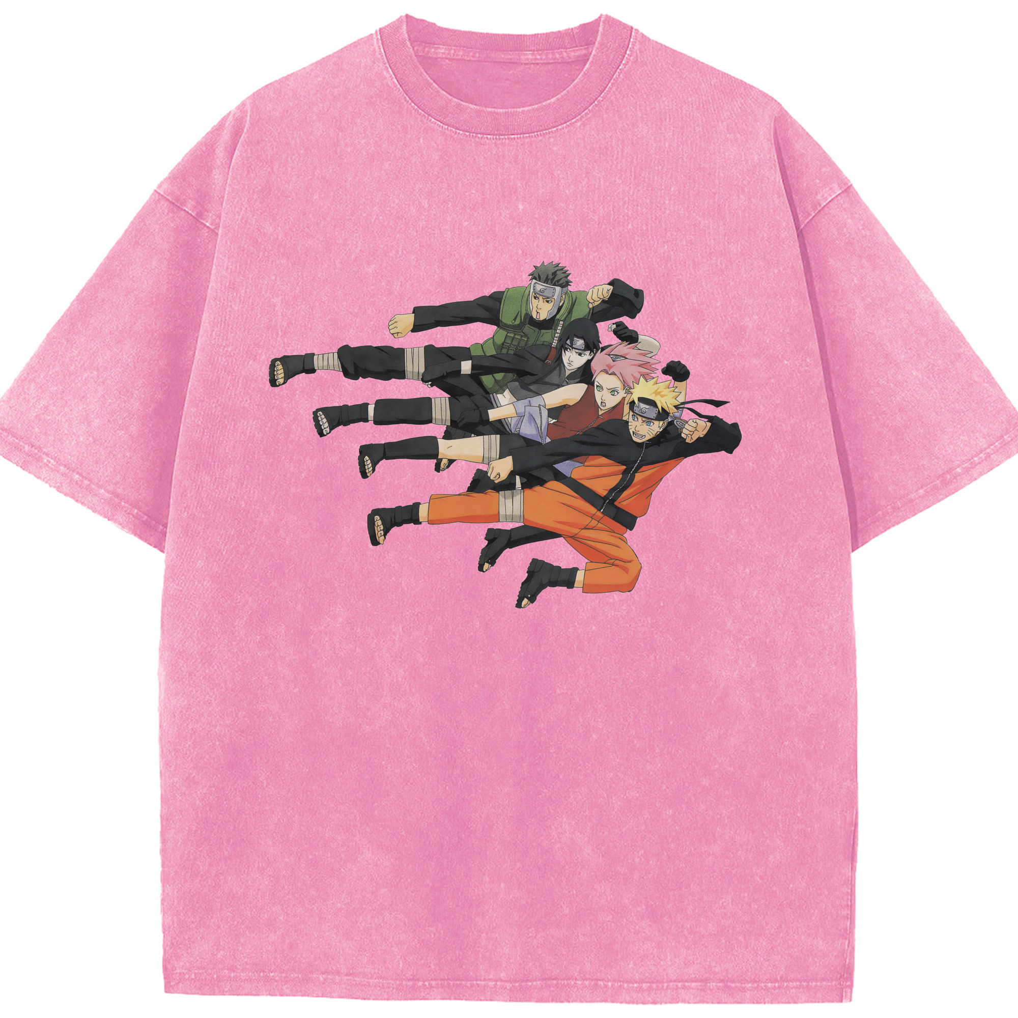 （画像用） NARUTO -ナルト- うずまき ナルト Uzumaki Naruto 綿100% ヴィンテージ風 半袖Tシャツ（フロントプリント）